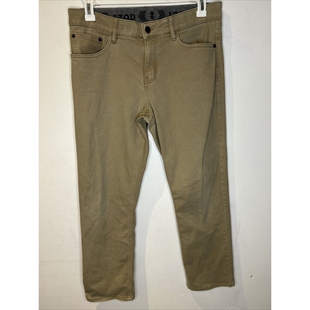 IZOD Men's Regular Fit‎ Stretch Cotton Pants With Shirt Gripper Waist SZ 32 X 29